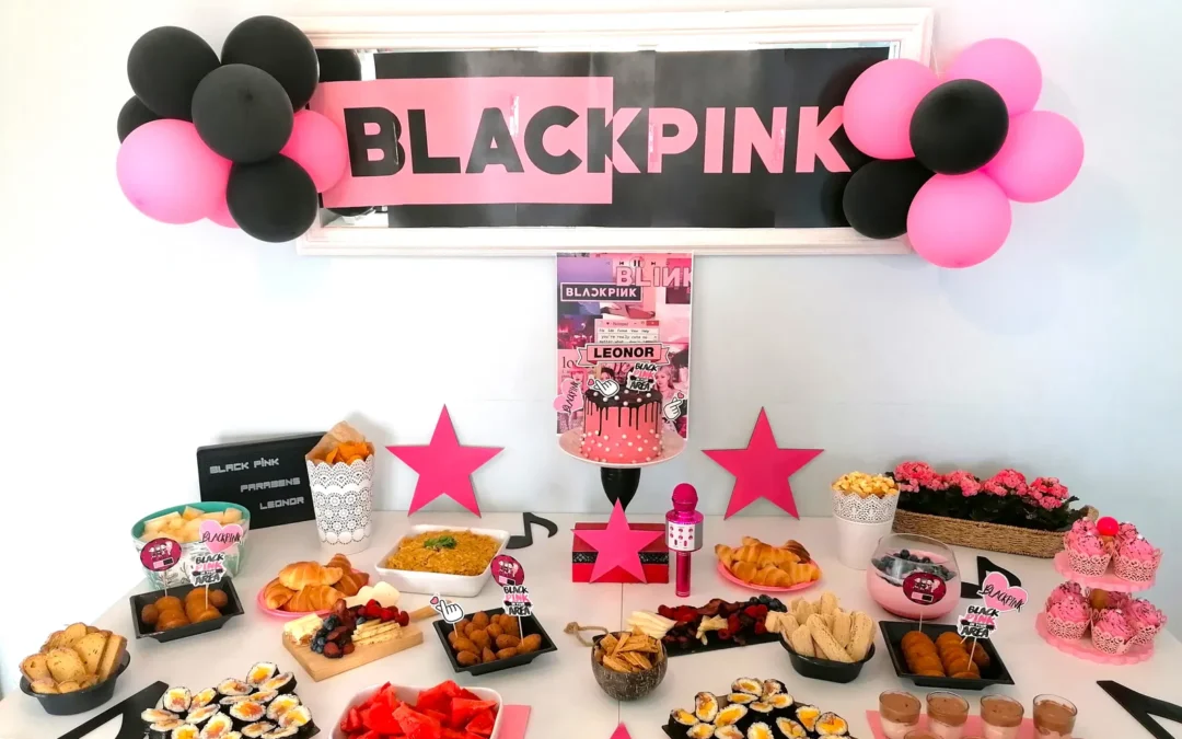 Festa de aniversário infantil em casa – Tema Black Pink