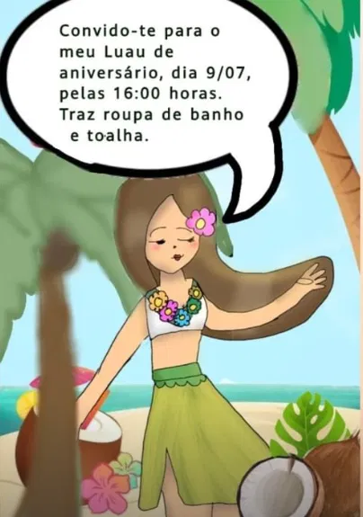 convite festa havaiana