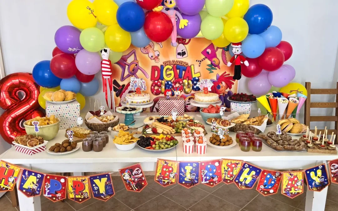 Festa de aniversário infantil em casa – Tema Digital Circus