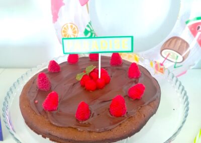 Festa piscina - comida e decoração