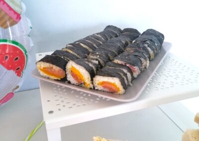 Festa piscina - comida e decoração