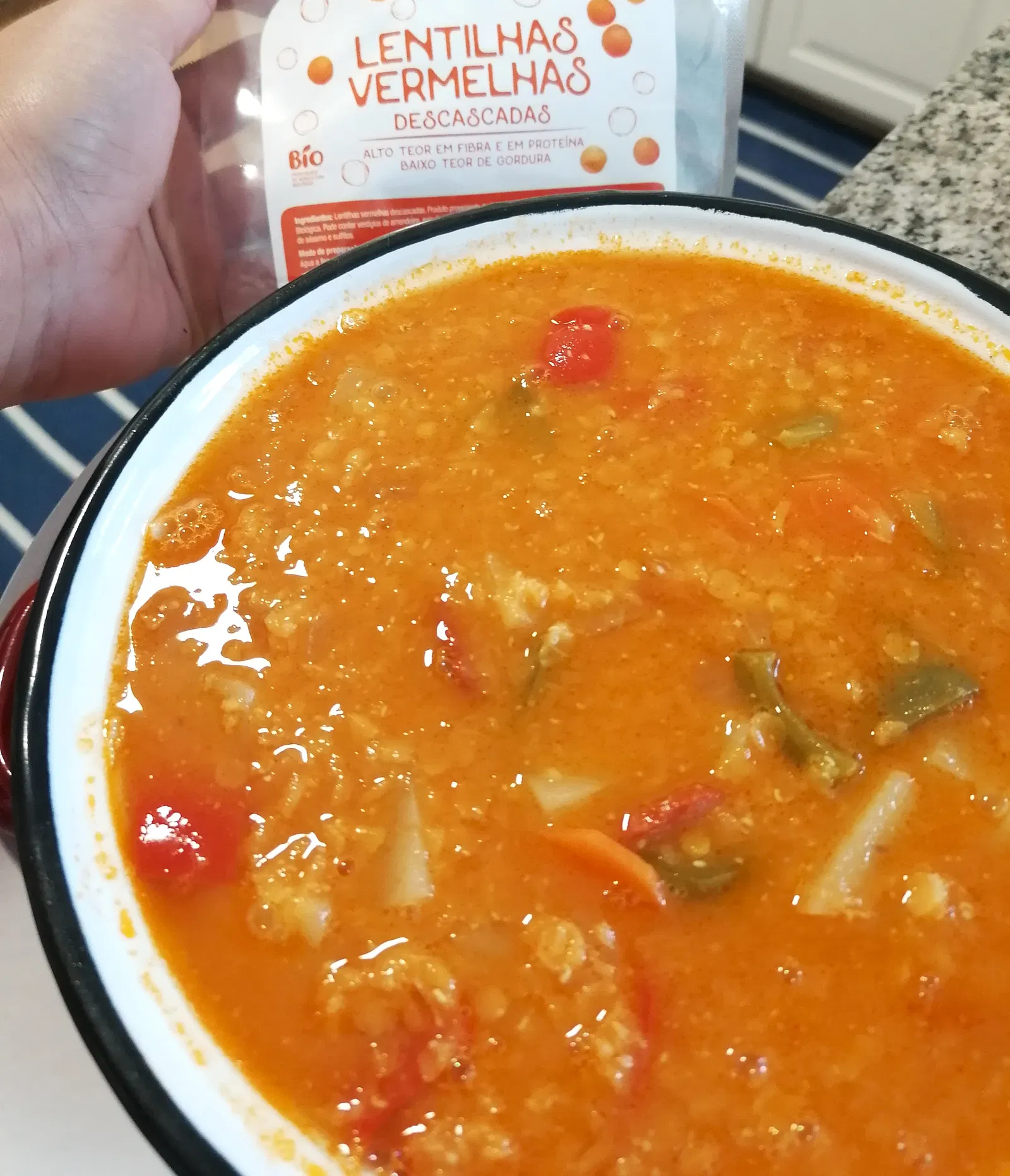 Receita de sopa rica e nutritiva de lentilhas e chouriço 1